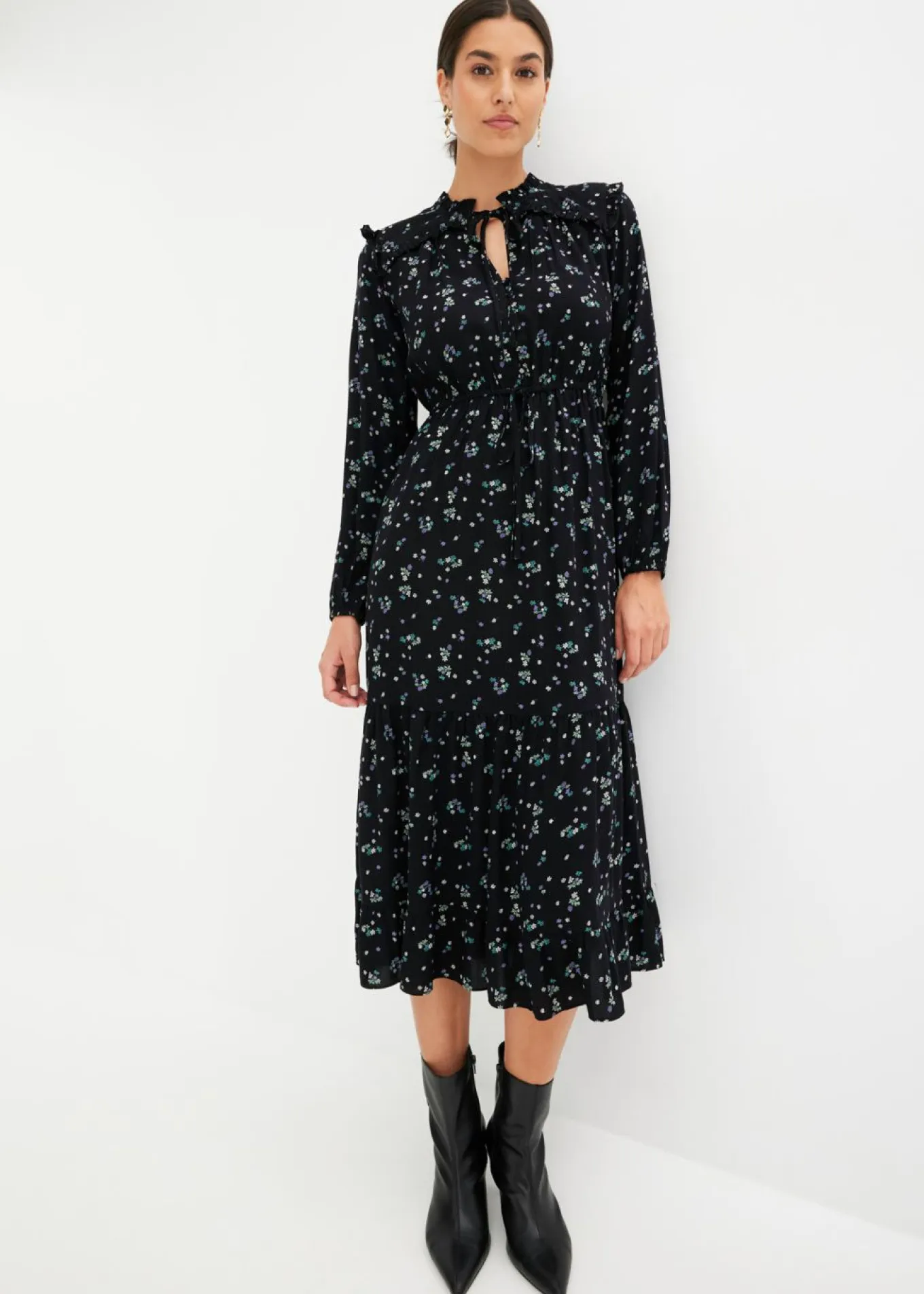 Vestido midi de viscosa pura