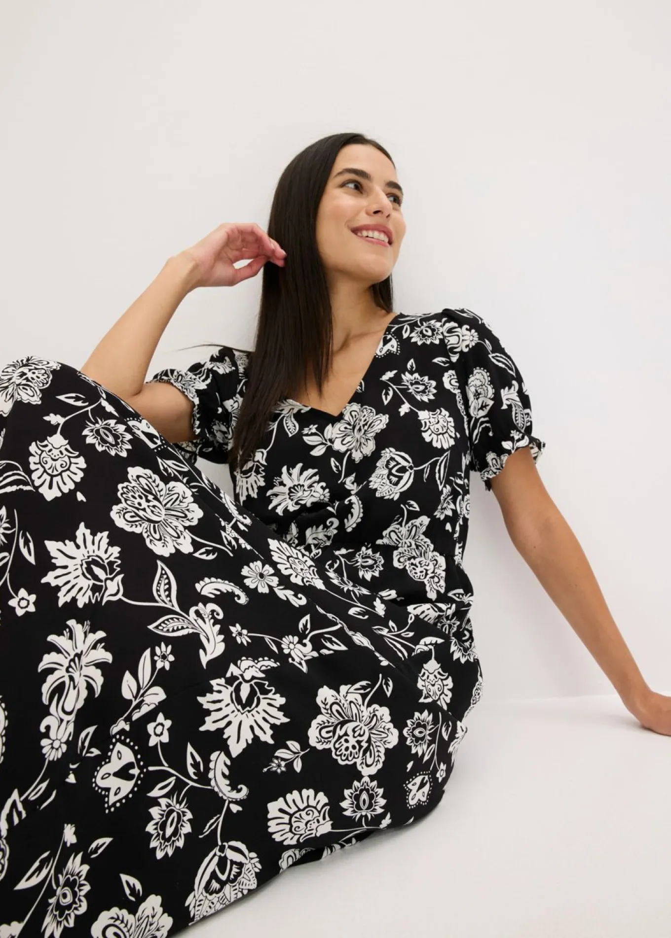 Vestido midi estampado