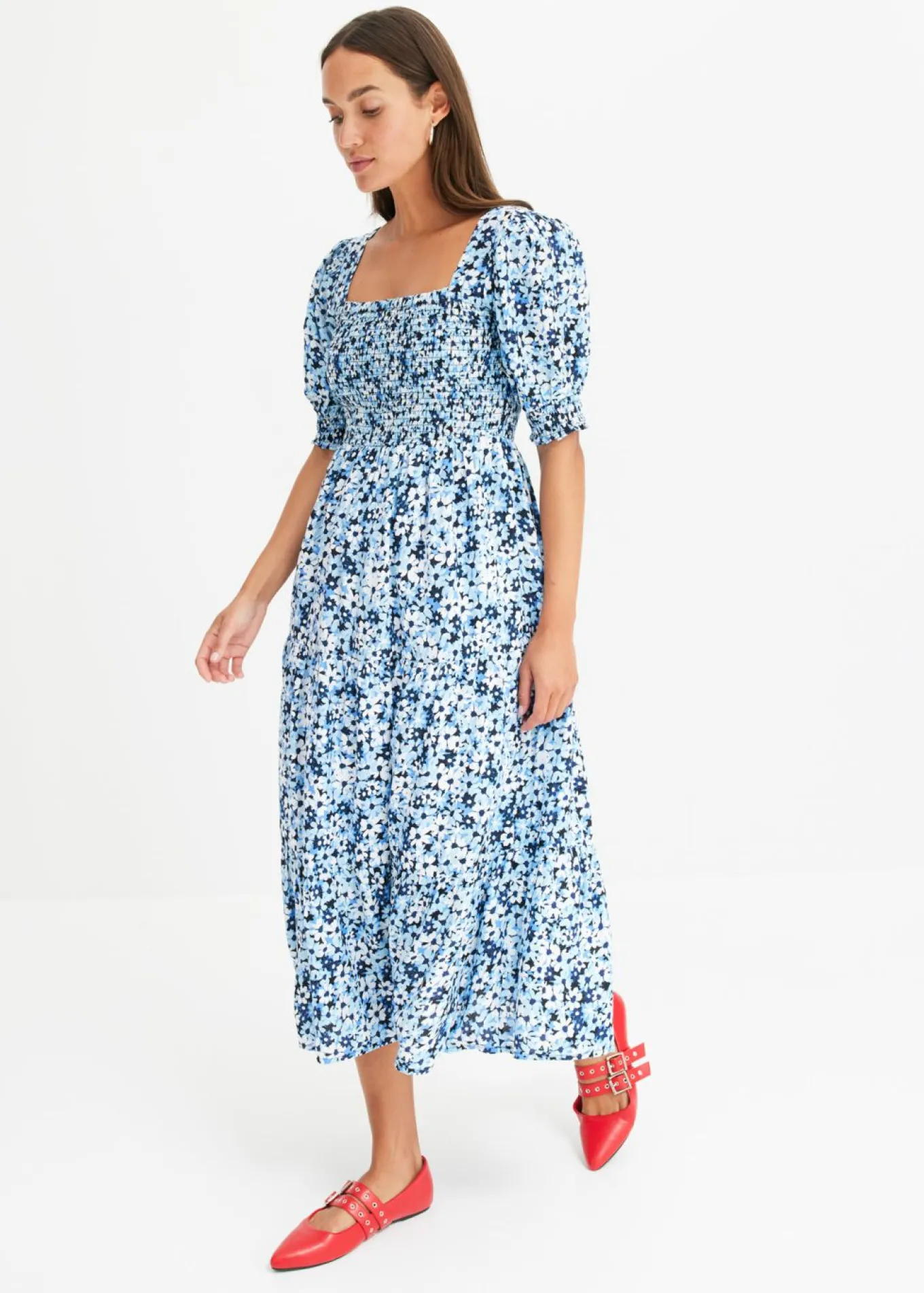 Vestido midi estampado