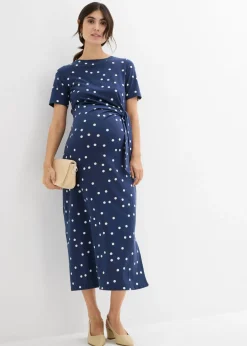 Vestido midi premamá de punto de algodón orgánico