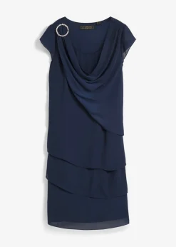 Vestido mini con look de capas y accesorios decorativos