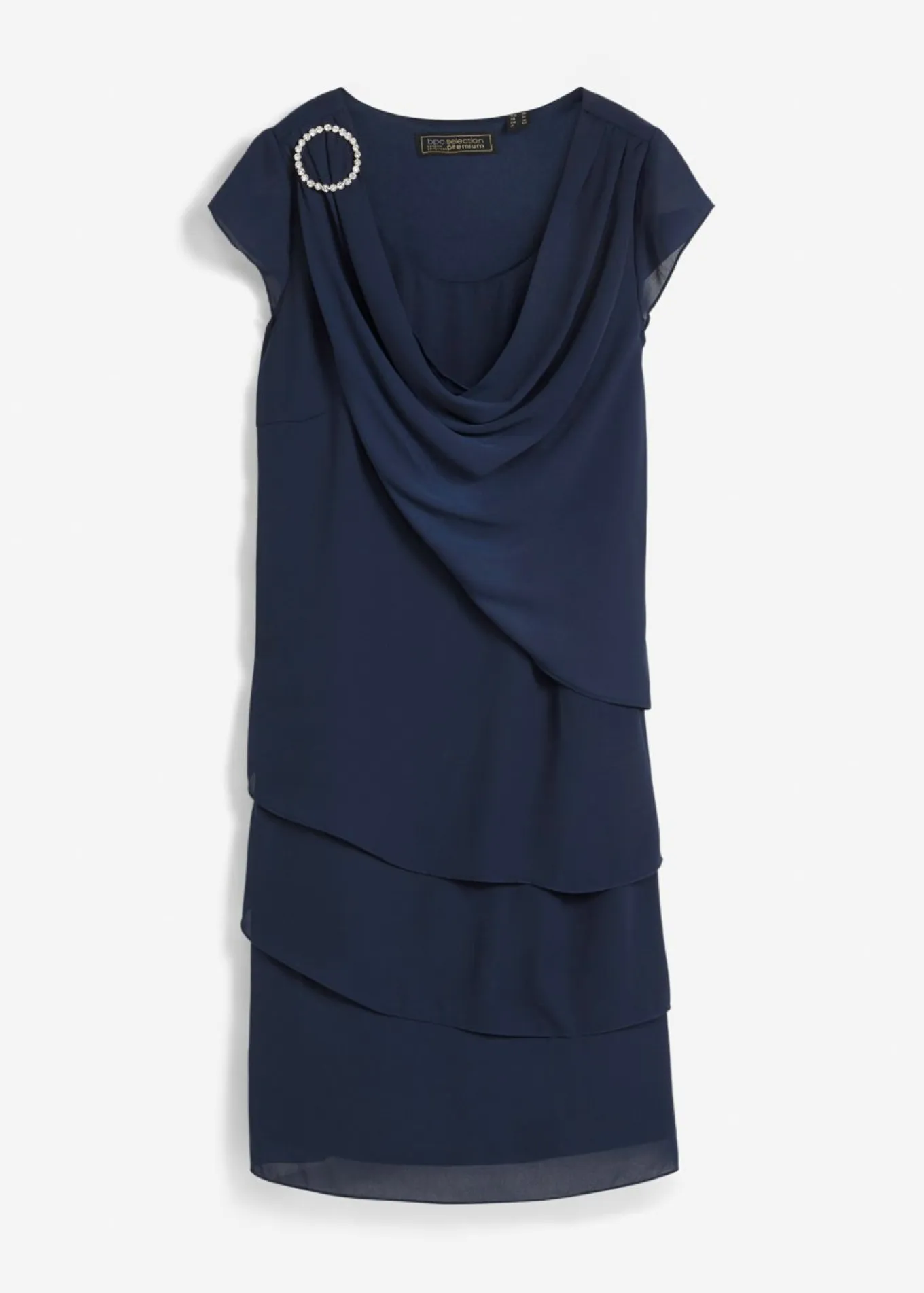 Vestido mini con look de capas y accesorios decorativos