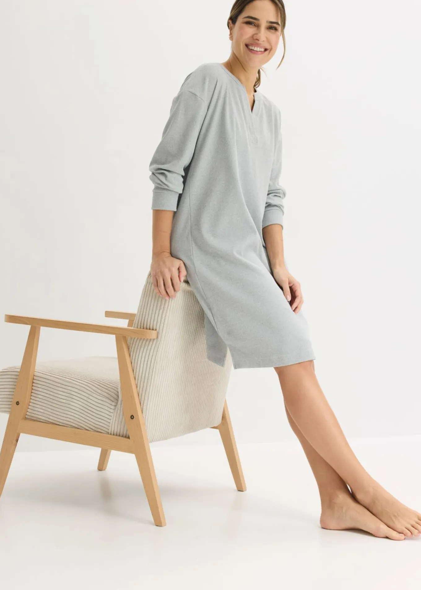 Vestido para casa de punto elástico suave