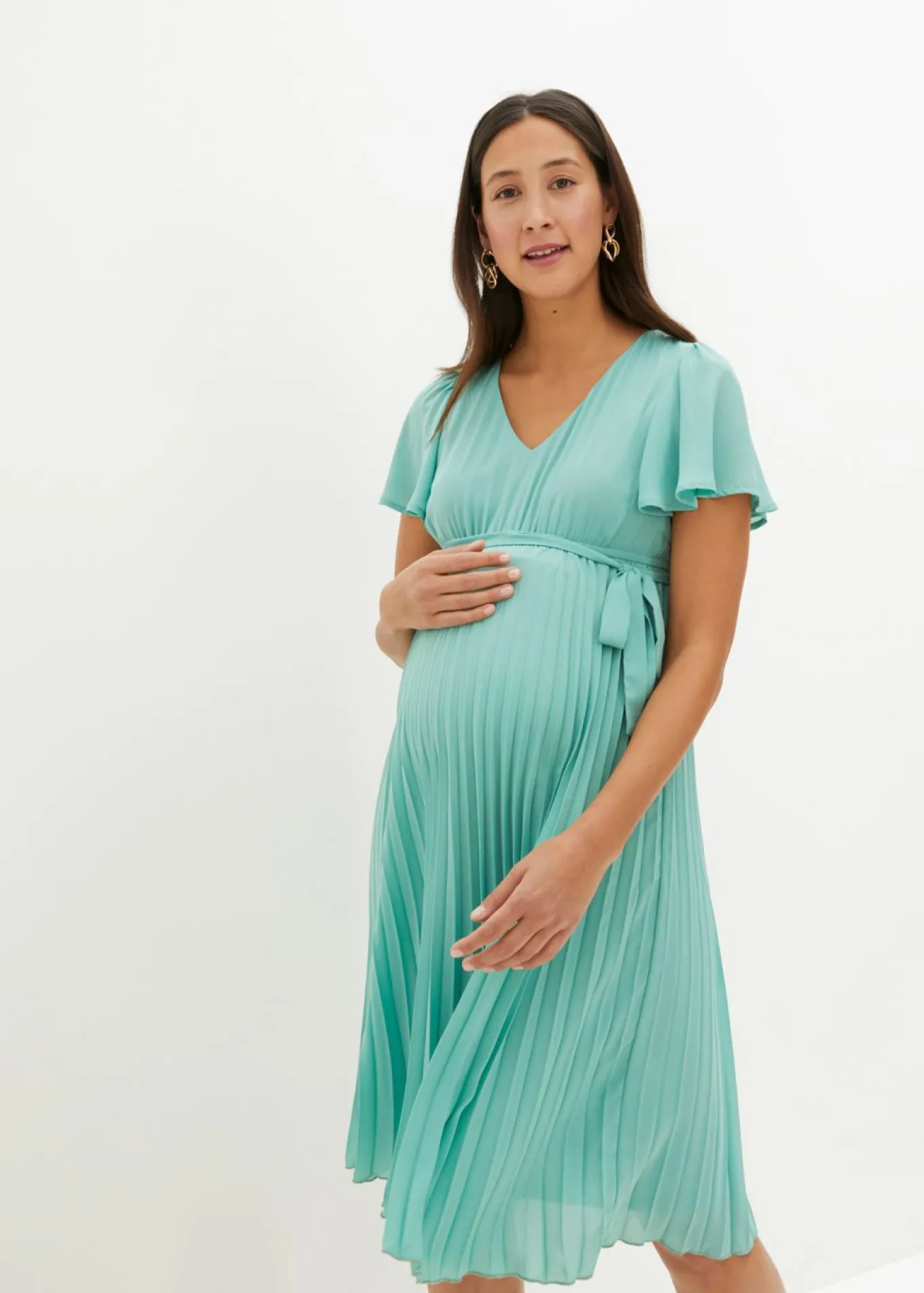 Vestido premamá con plisado