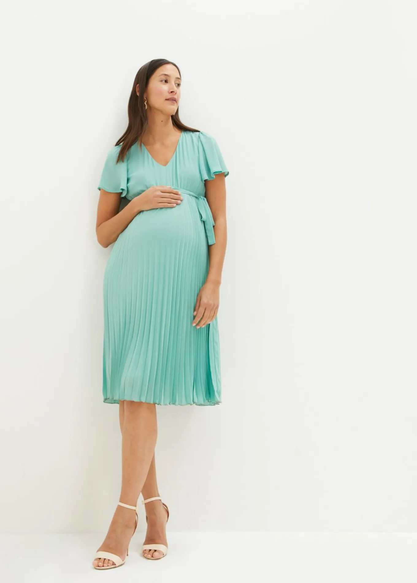 Vestido premamá con plisado
