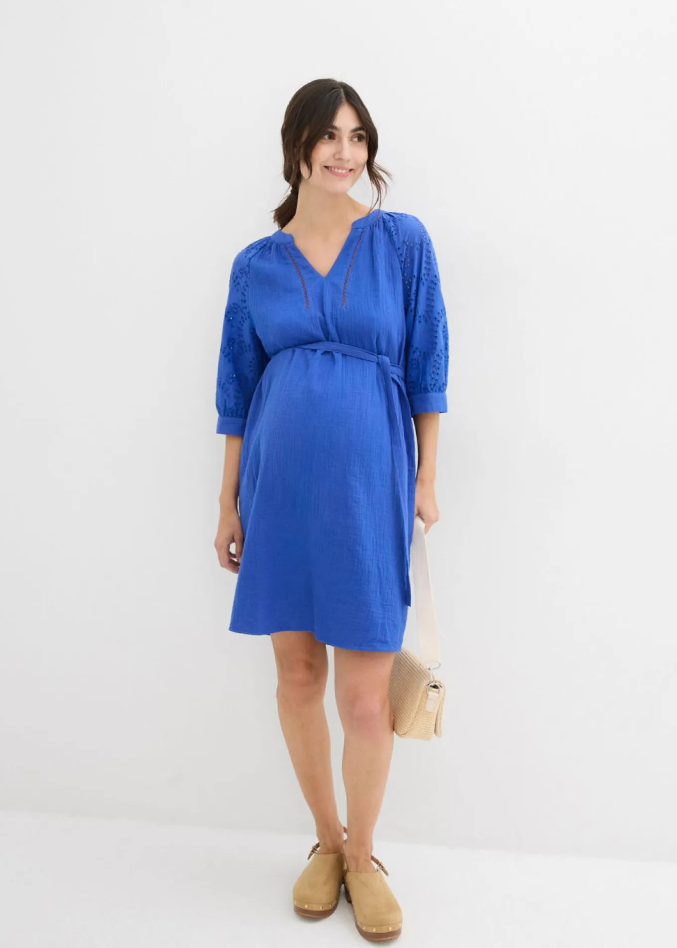 Vestido premamá de muselina de algodón puro