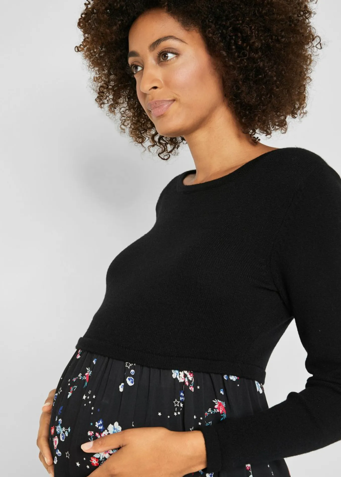 Vestido premamá de punto y viscosa