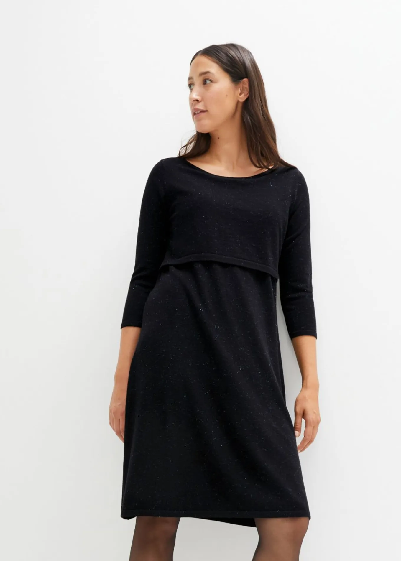Vestido premamá y de lactancia 2 en 1 con hilo brillante