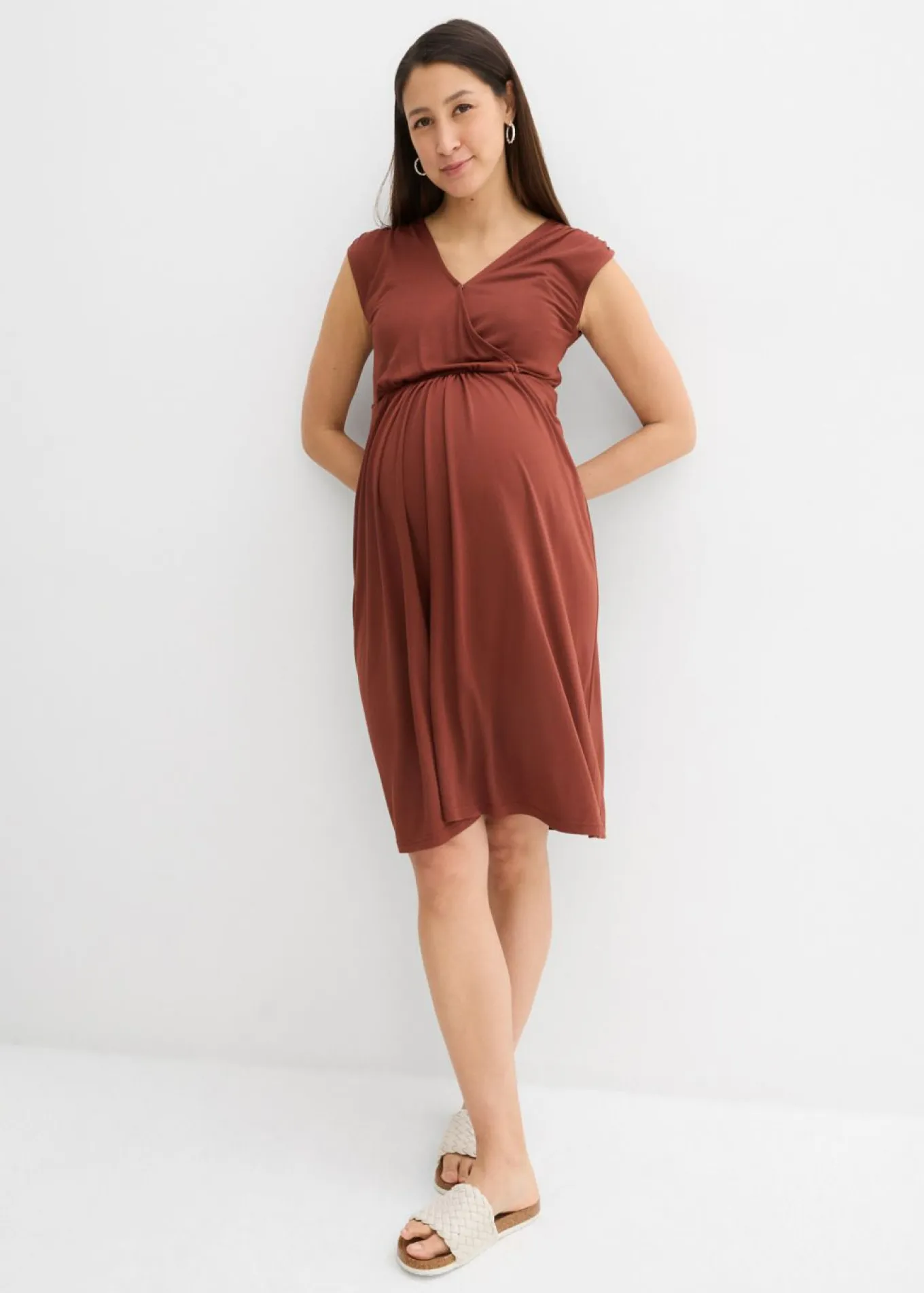 Vestido premamá/de lactancia 2 en 1 de mezcla suave de modal