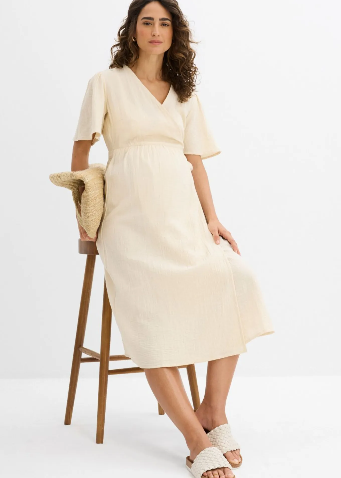 Vestido premamá/de lactancia de muselina de algodón
