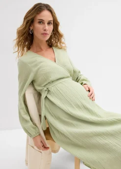 Vestido premamá/de lactancia 2 en 1 de muselina de algodón