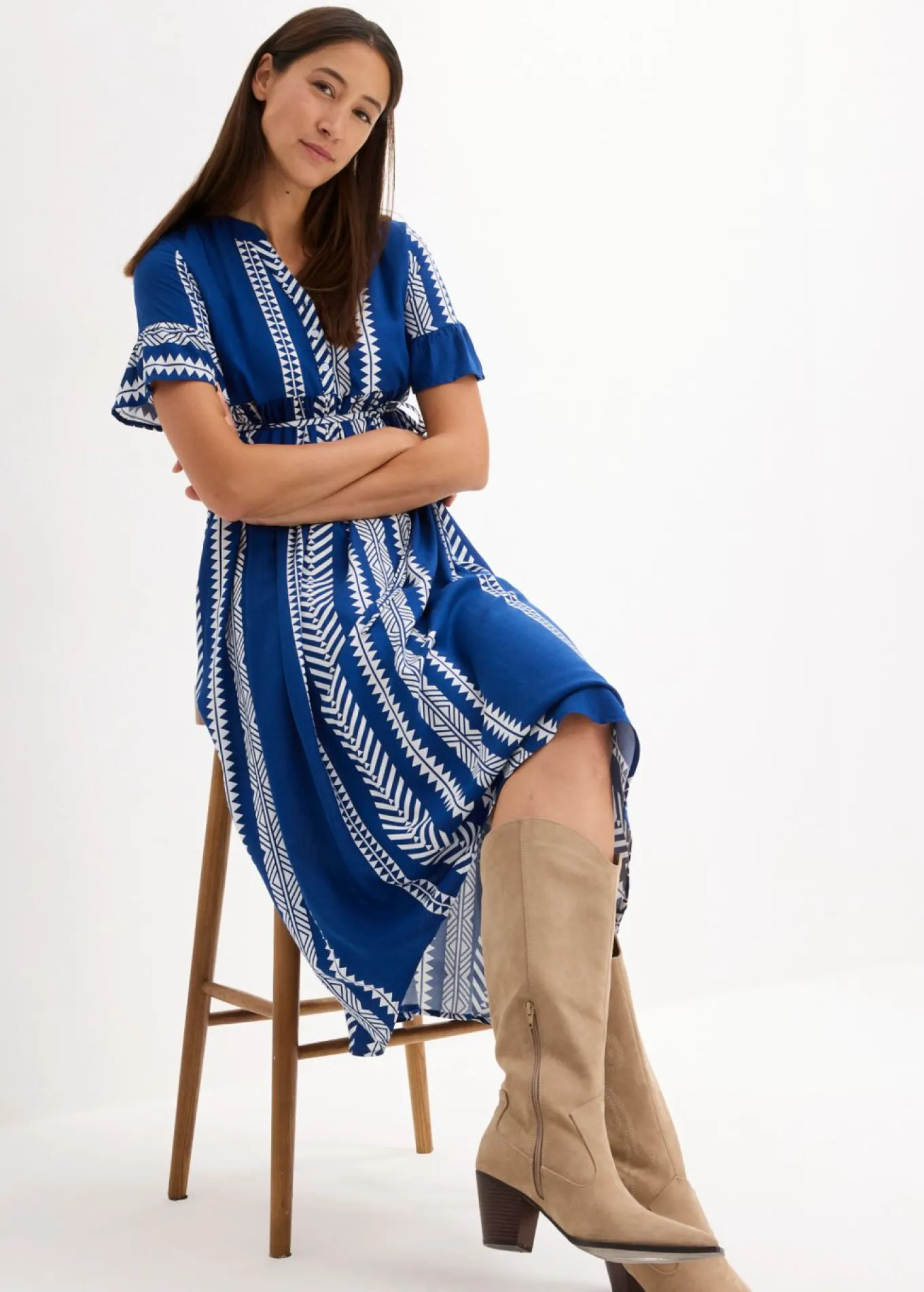 Vestido premamá/de lactancia 2 en 1 de viscosa fluida