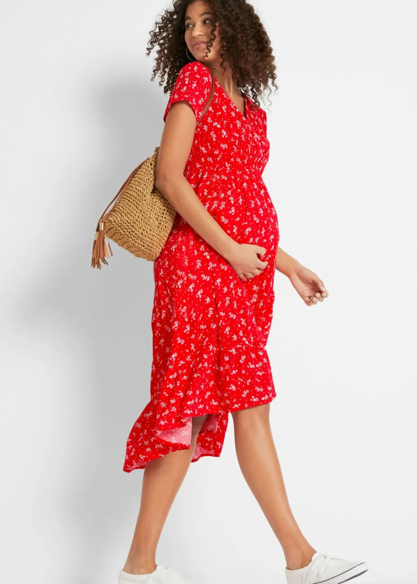 Vestido premamá/de lactancia 2 en 1 de crepé de viscosa