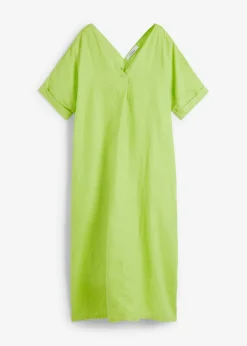 Vestido tipo caftán de lino puro