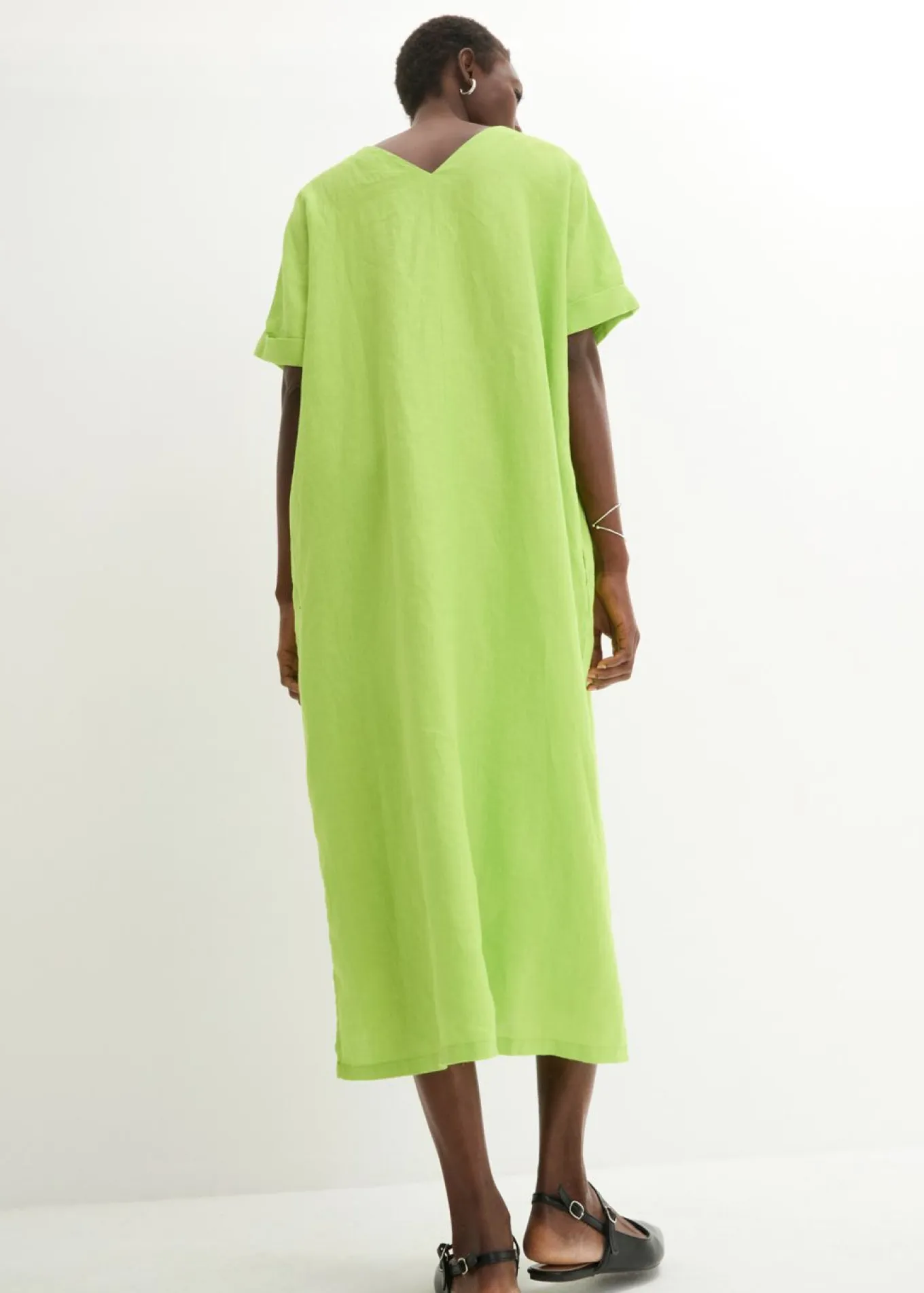 Vestido tipo caftán de lino puro