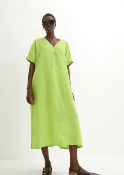Vestido tipo caftán de lino puro