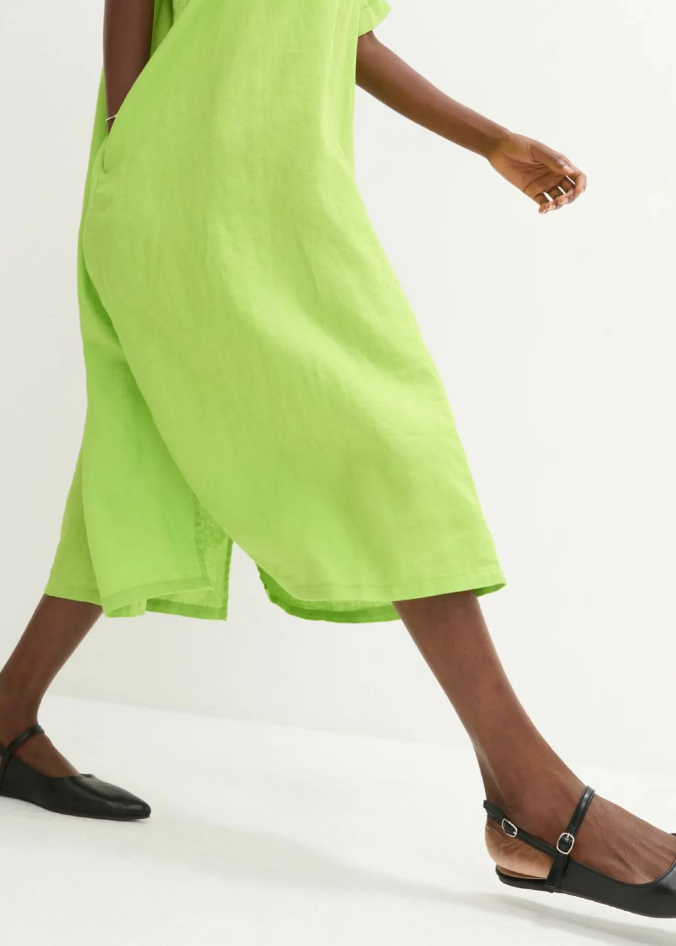 Vestido tipo caftán de lino puro