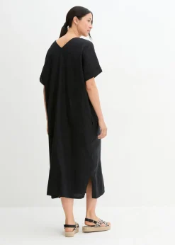 Vestido tipo caftán de lino puro