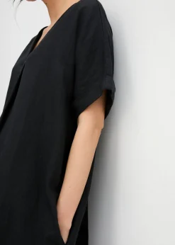 Vestido tipo caftán de lino puro