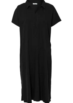 Vestido tipo caftán de mezcla ligera de viscosa y lino