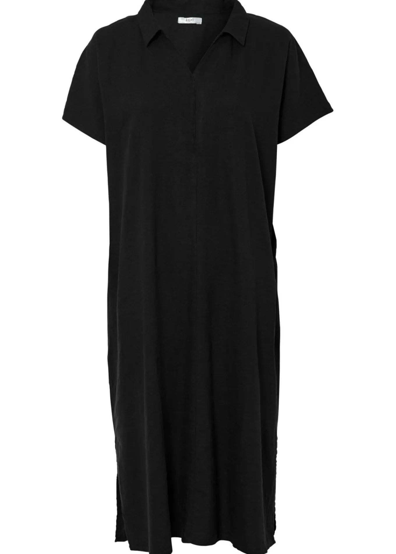 Vestido tipo caftán de mezcla ligera de viscosa y lino
