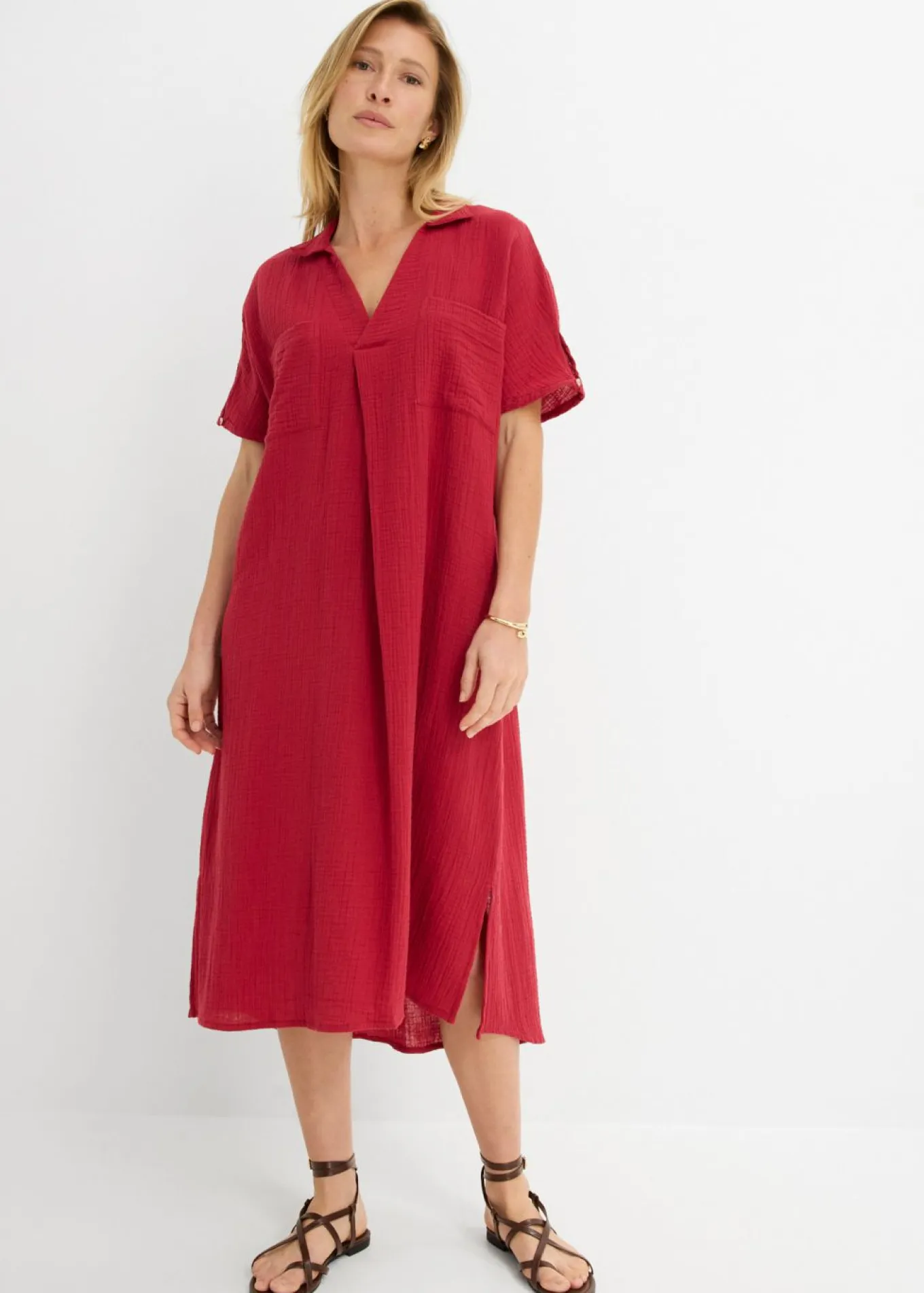 Vestido tipo caftán de muselina suave