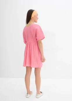 Vestido tipo caftán de tejido arrugado estructurado