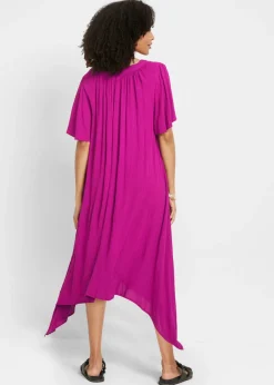 Vestido tipo caftán en tejido de crepé