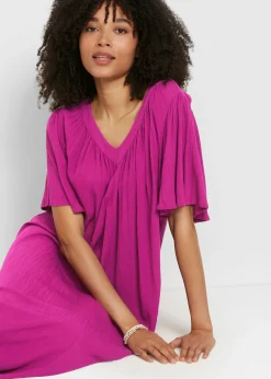 Vestido tipo caftán en tejido de crepé