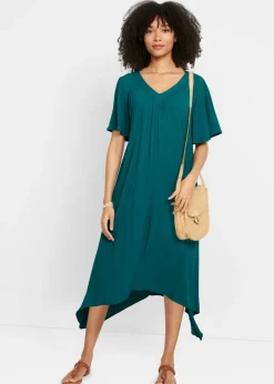 Vestido tipo caftán en tejido de crepé