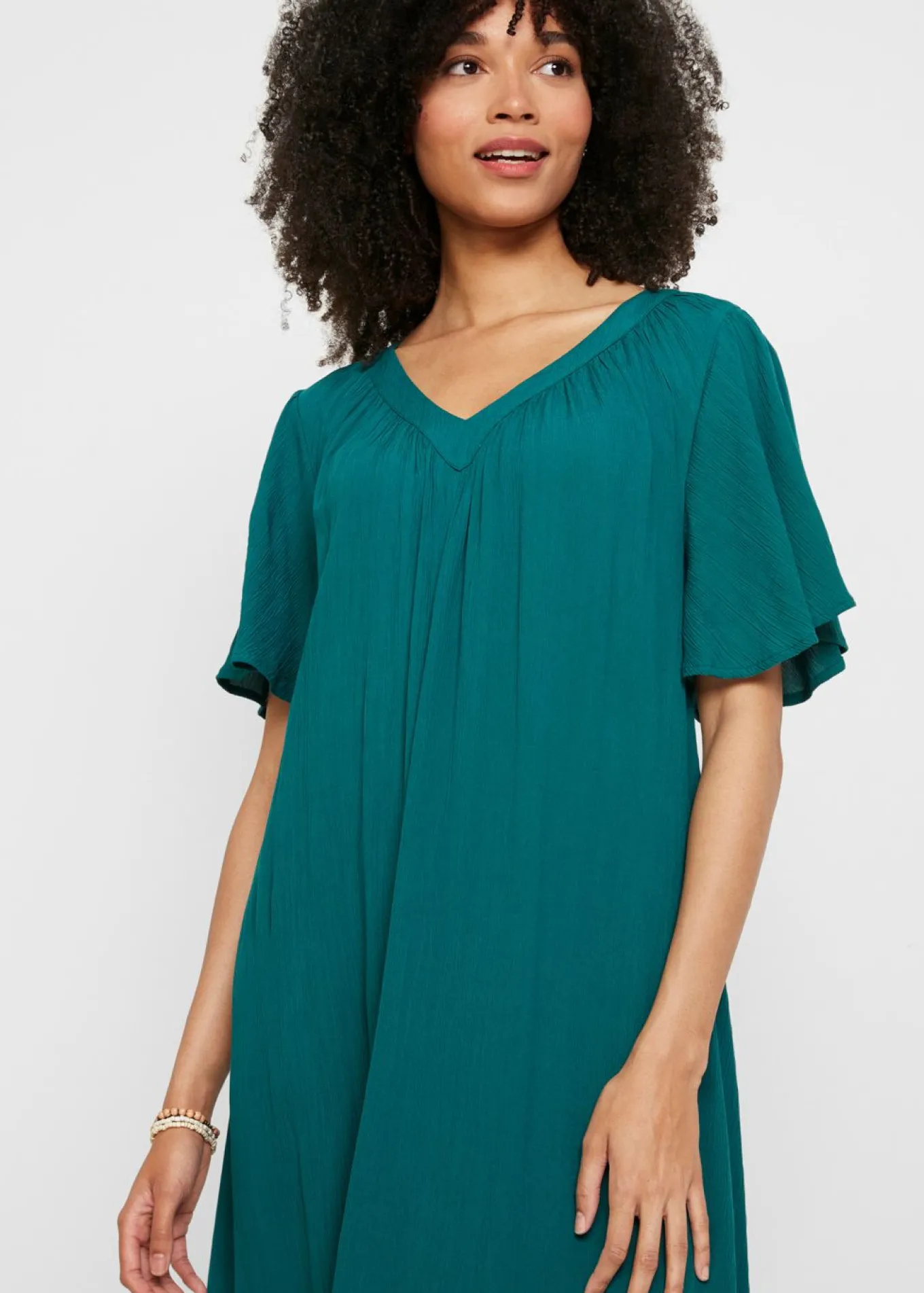 Vestido tipo caftán en tejido de crepé