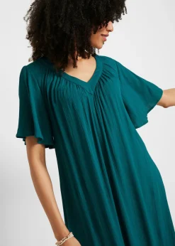 Vestido tipo caftán en tejido de crepé
