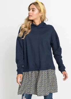 Vestido tipo sudadera con aspecto 2 en 1