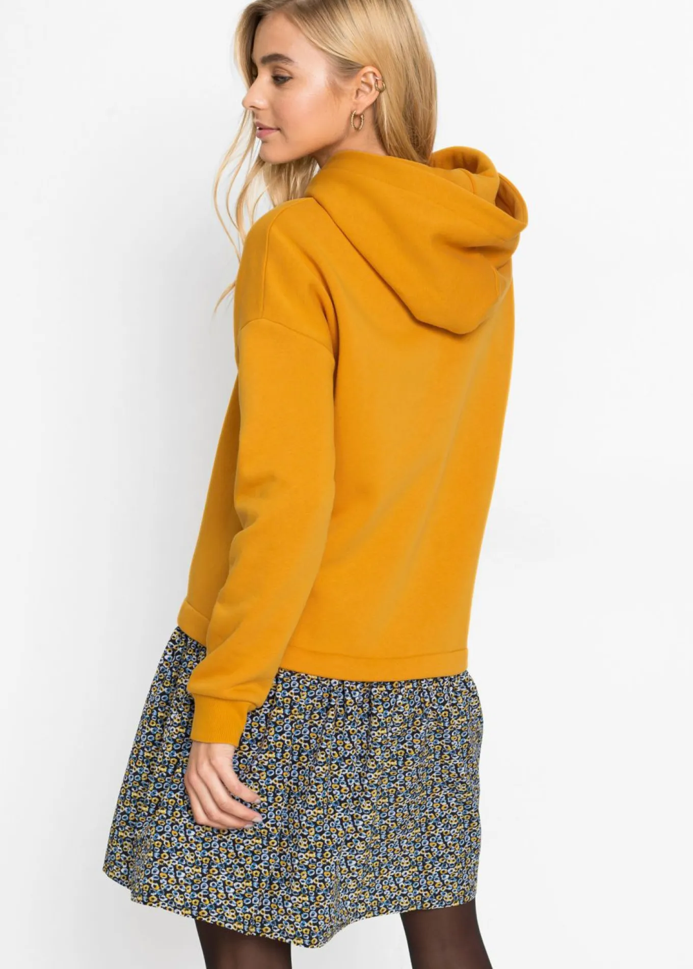 Vestido tipo sudadera con aspecto 2 en 1
