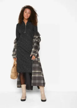 Vestido tipo sudadera con cuello troyer