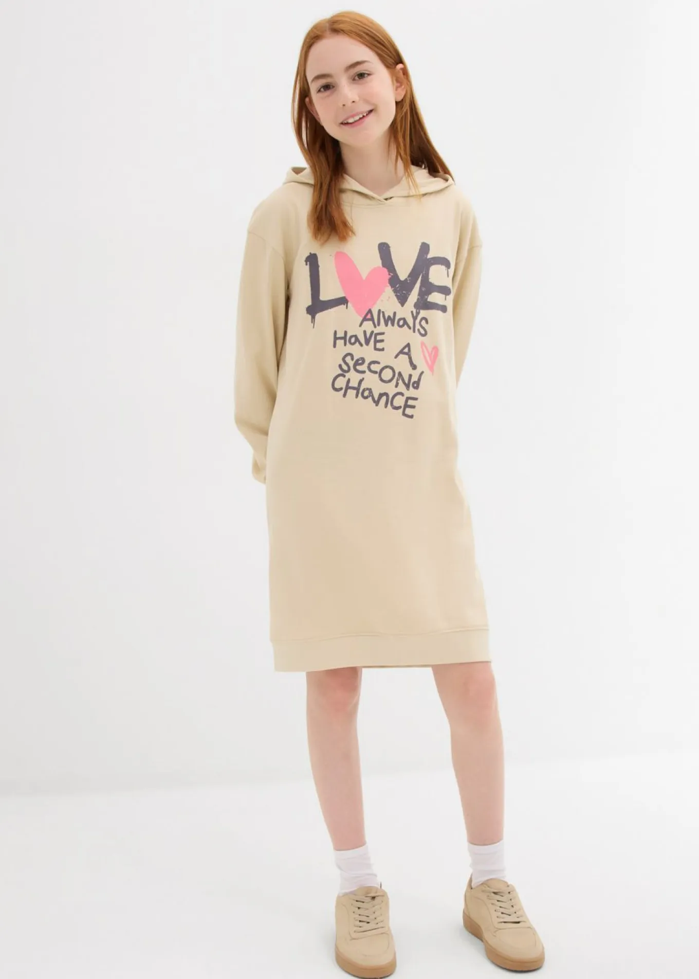 Vestido tipo sudadera con capucha de algodón orgánico puro