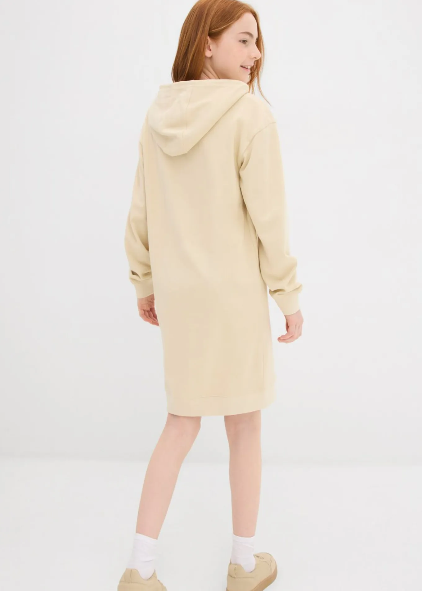 Vestido tipo sudadera con capucha de algodón orgánico puro