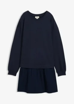Vestido tipo sudadera con falda