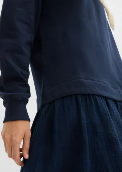 Vestido tipo sudadera con falda
