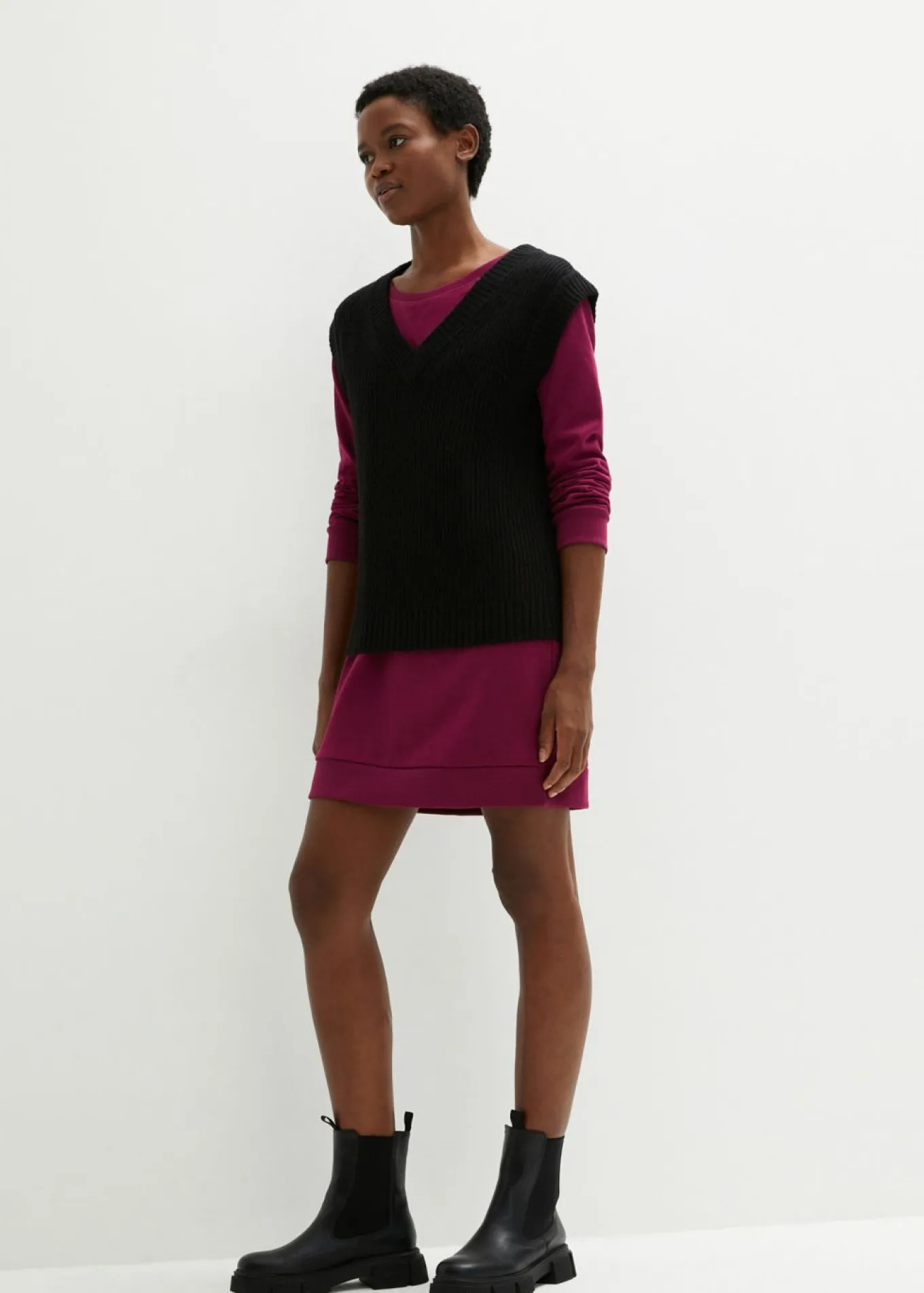 Vestido tipo sudadera de felpa suave