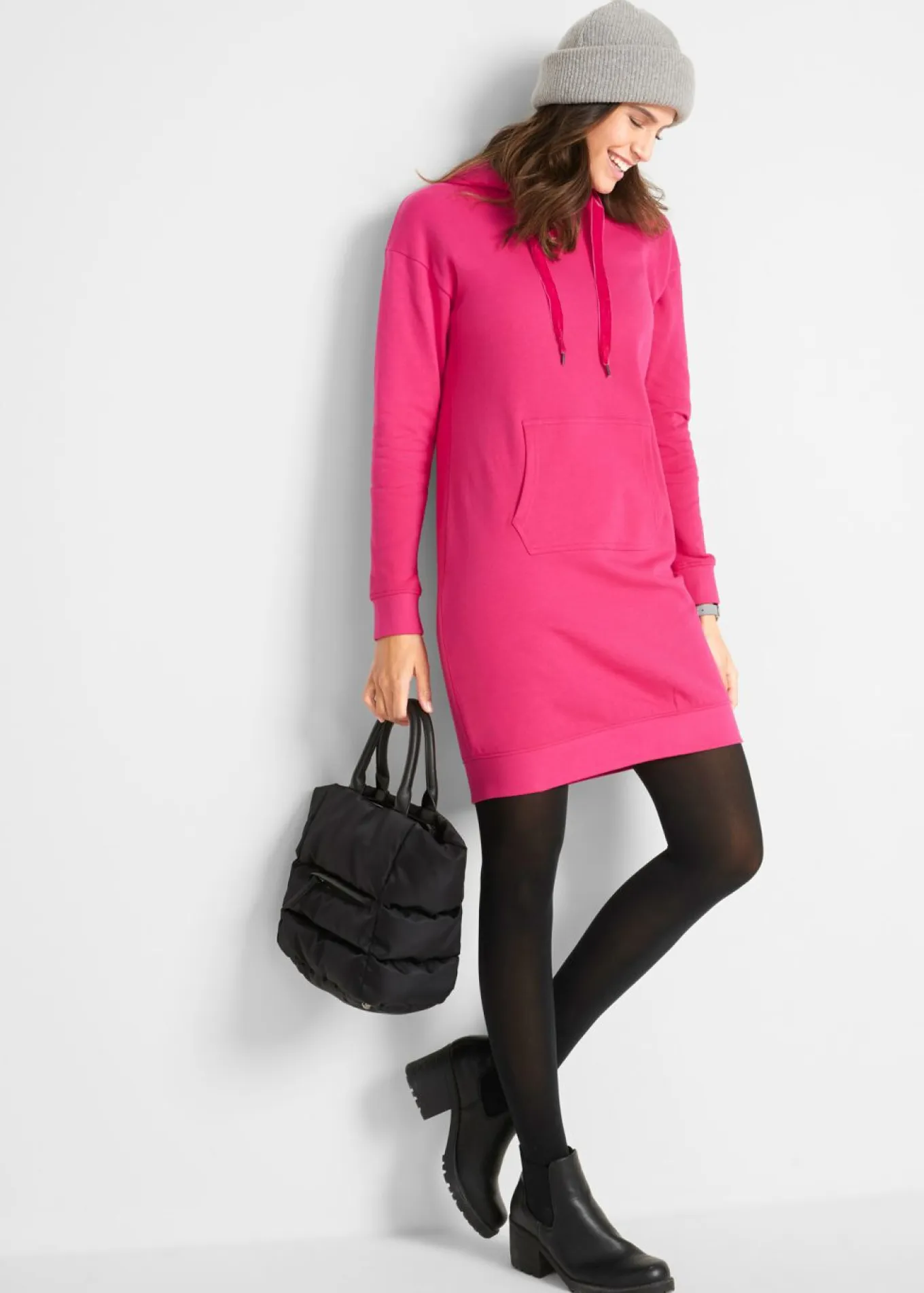 Vestido tipo sudadera de algodón puro