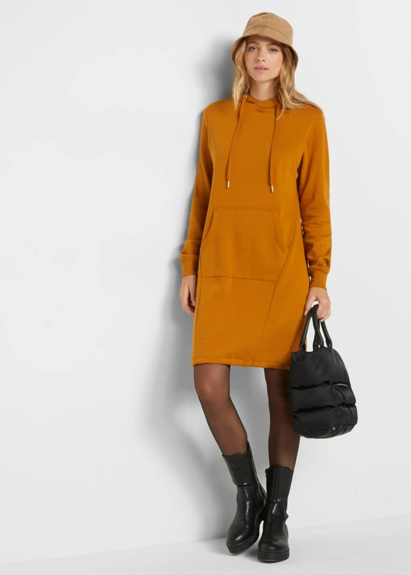 Vestido tipo sudadera de mezcla de algodón