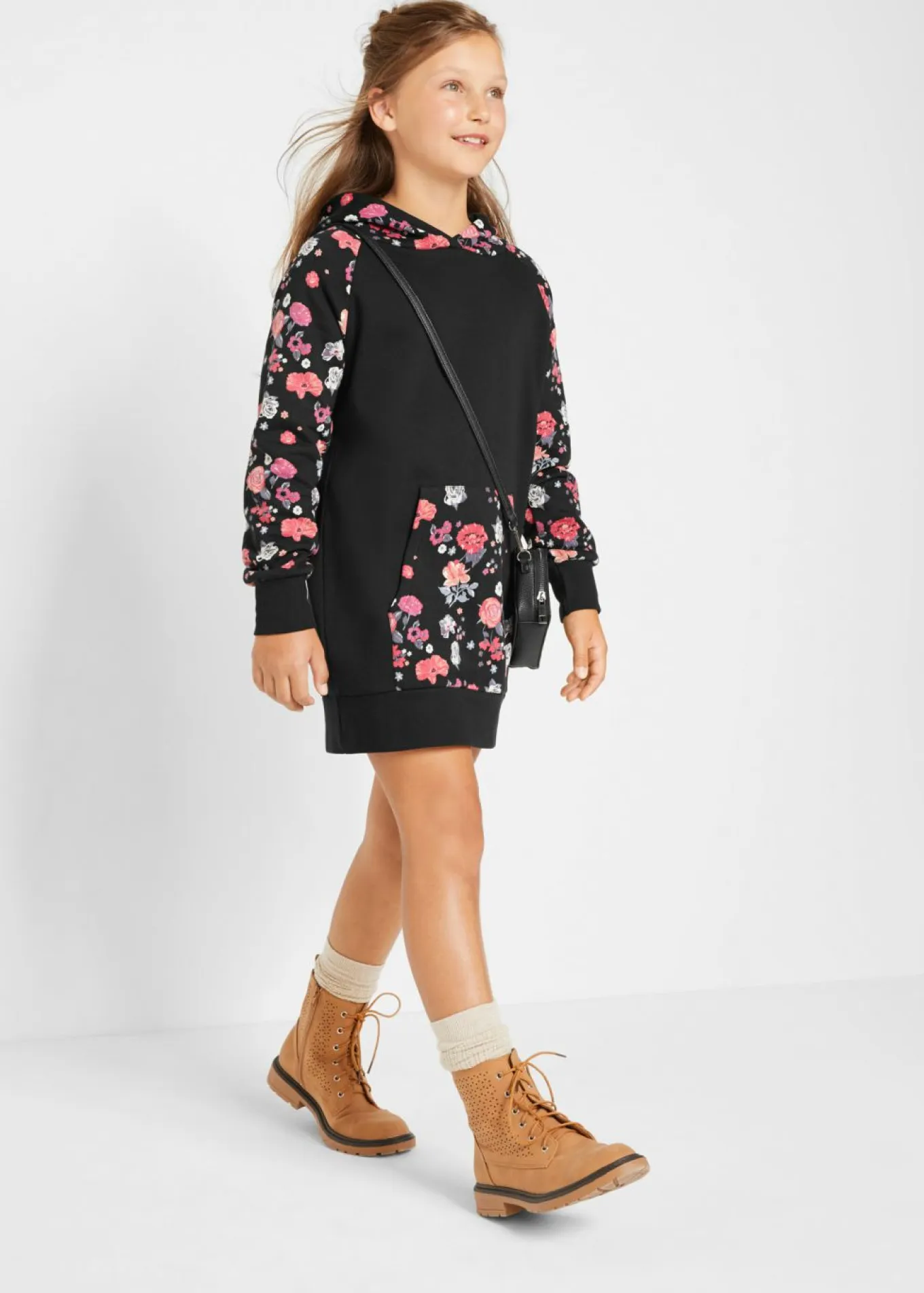 Vestido tipo sudadera de algodón puro
