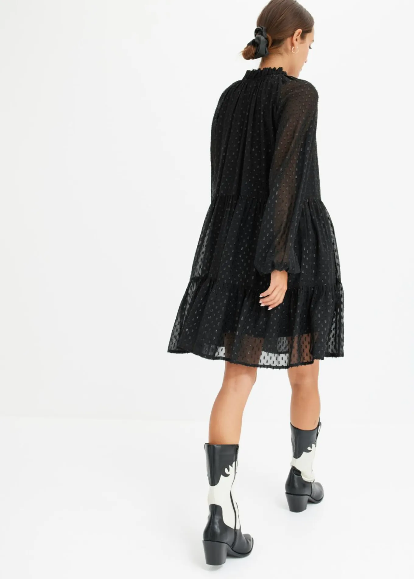 Vestido tipo túnica con efecto brillante