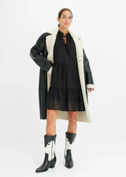 Vestido tipo túnica con efecto brillante