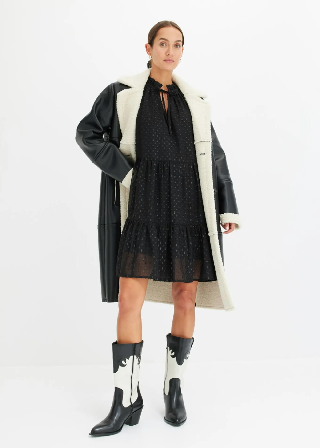 Vestido tipo túnica con efecto brillante