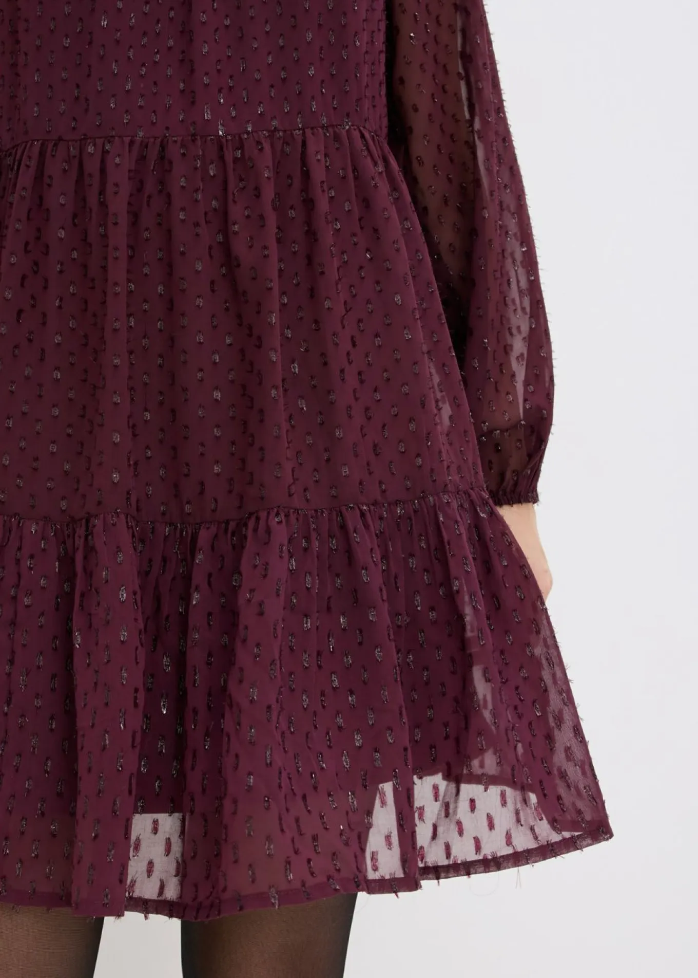 Vestido tipo túnica con efecto brillante