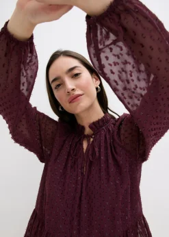 Vestido tipo túnica con efecto brillante