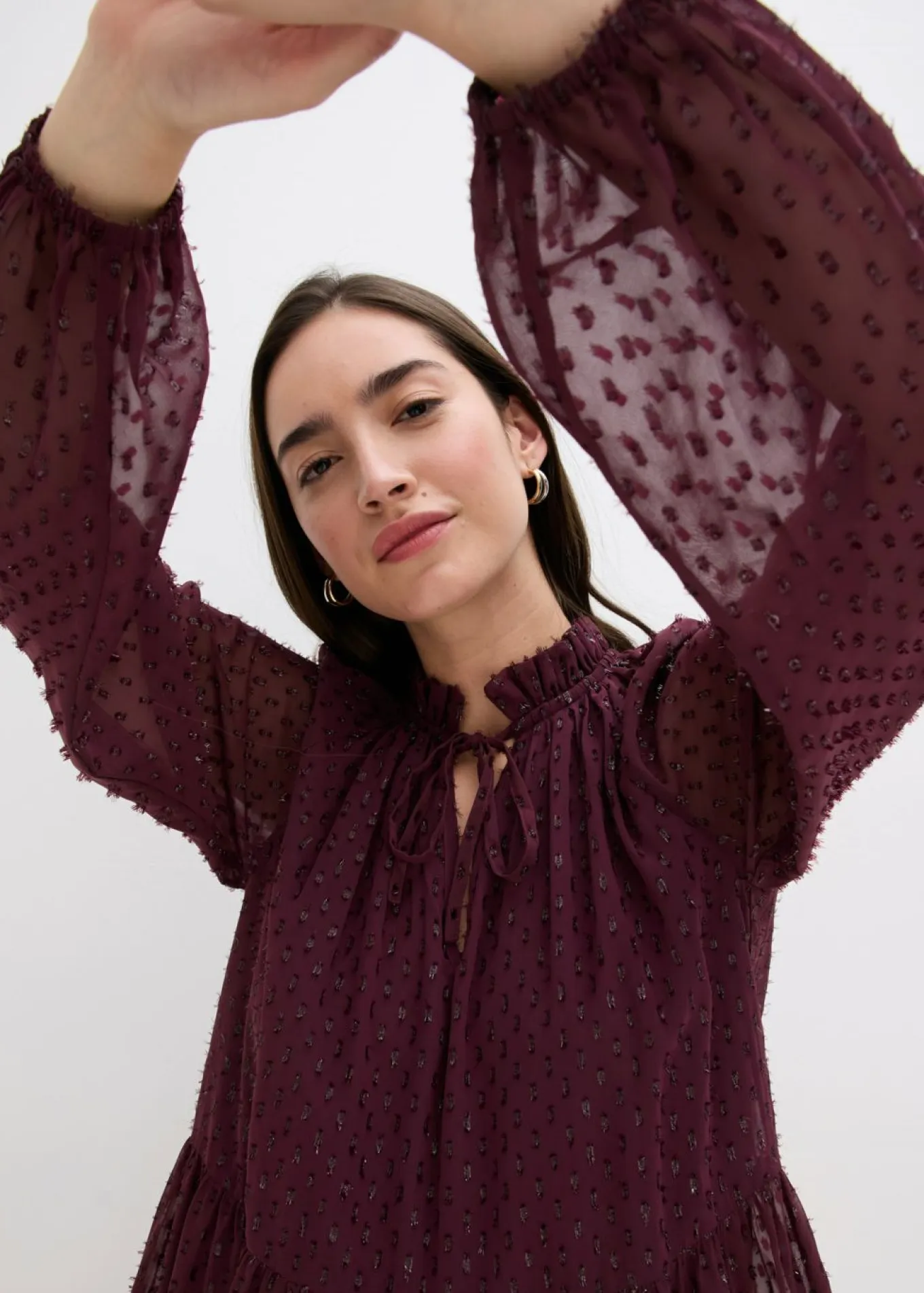 Vestido tipo túnica con efecto brillante