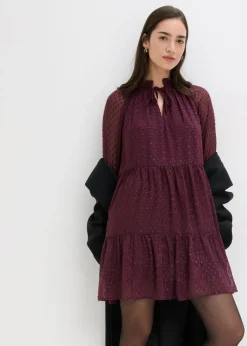 Vestido tipo túnica con efecto brillante